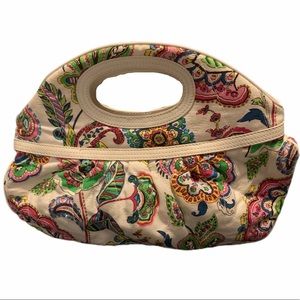 Vera Bradley Small Purse / Tote w: Leather Bottom